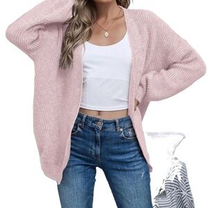 Pink cardigan y2k ruffled cute sweater long sleeve top girly casual mom jacket